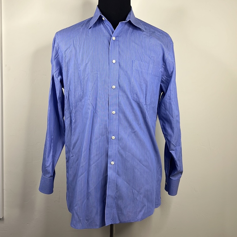 TOMMY HILFIGER Blue Stripe Casual Button Down Shirt 16